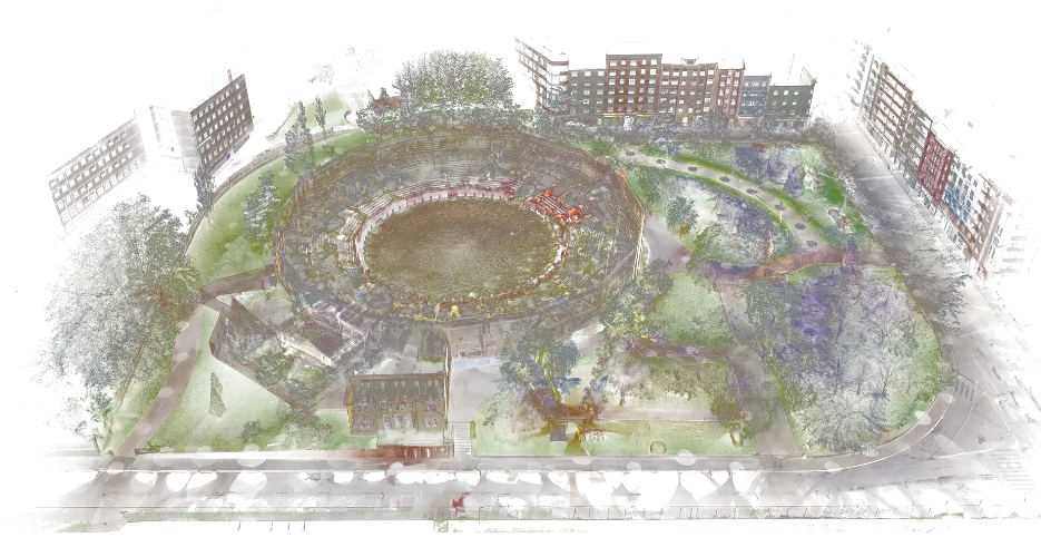 Nube de puntos de una plaza de toros y su entorno